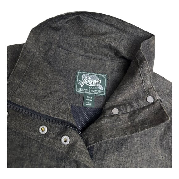 ROOTS Forest Green Light Windbreaker Designer Jacket Mens Medium - Picture 3 of 7